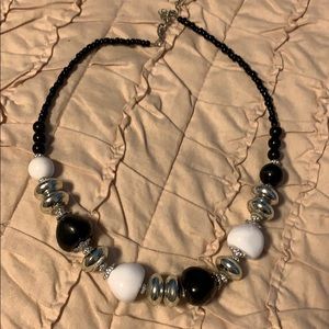 Black and white beaded necklace
